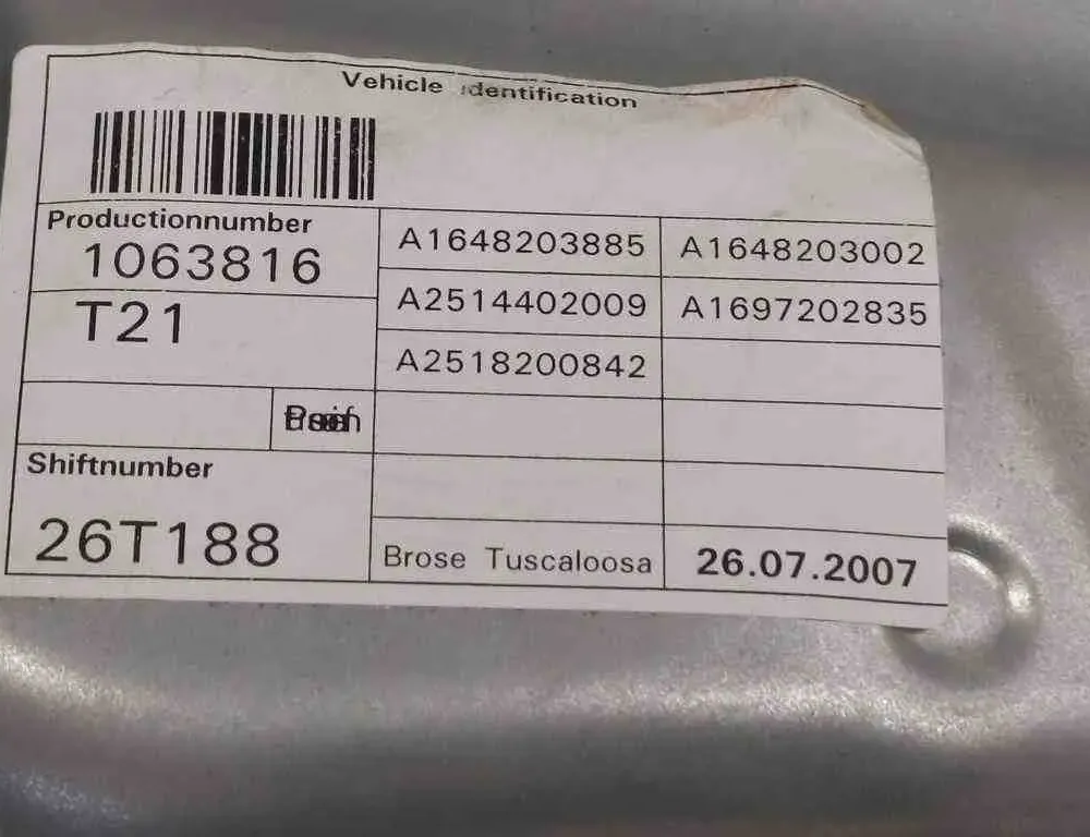 MERCEDES-BENZ R-Class W251 (2005-2017) Oikean etuoven ikkunansäädin A1697202835,A2518200842,A1648203885,A1648203002,A2514402009 32734529