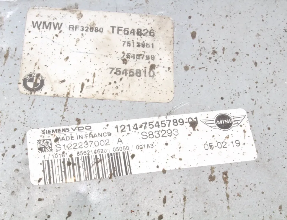 MINI Cooper F56 (2013-2020) Moottorin ohjausyksikkö ECU S122237002A,7545789 21702879