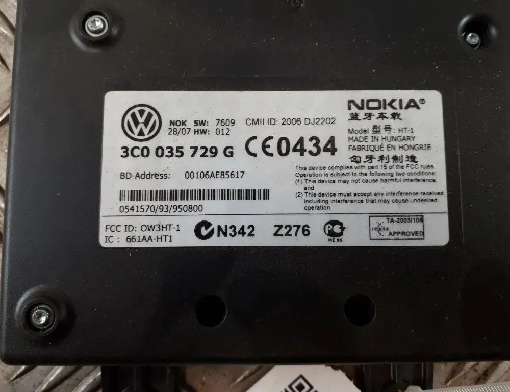 VOLKSWAGEN Passat B7 (2010-2015) Puhelimen ohjausyksikkö 3C0035729 31592097