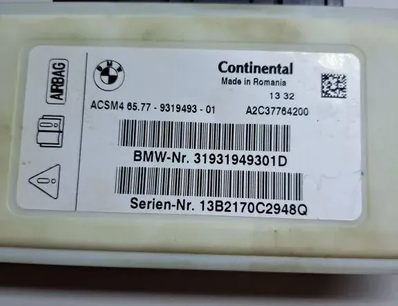 BMW 5 Series F10/F11 (2009-2017) SRS-ohjausyksikkö A2C37764200,9319493,31931949301D,13B2170C2948Q 34996225