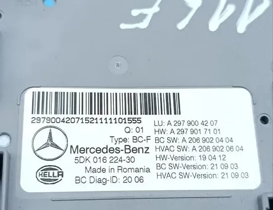 MERCEDES-BENZ EQS 1 generation (2021-2023) Muut ohjausyksiköt A2979004207,A2979017101 34987209