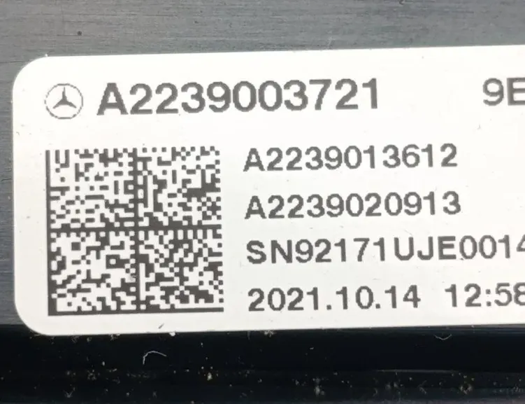 MERCEDES-BENZ EQS 1 generation (2021-2023) Oikean istuimen ohjauspainikkeet A2239003721 34993031