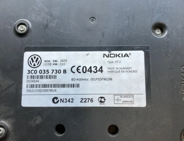 VOLKSWAGEN Passat B6 (2005-2010) Bluetooth-ohjausyksikkö 3C0035730B 34443059