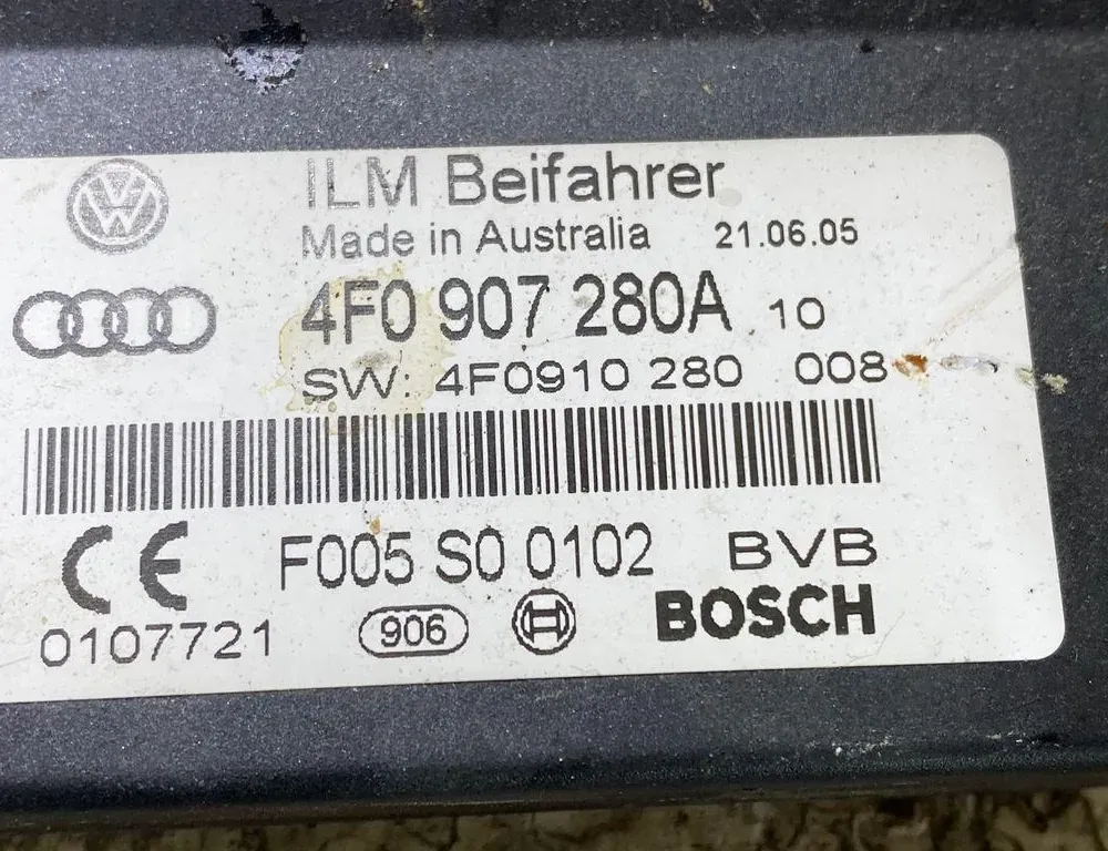 AUDI A6 C6/4F (2004-2011) Muut ohjausyksiköt 4F0910280,F005S00102,4F0907280A 35005002